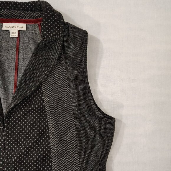 Coldwater Creek Herringbone Knit Vest M 10-12 Sleeveless Career Casual Gray - Picture 15 of 16